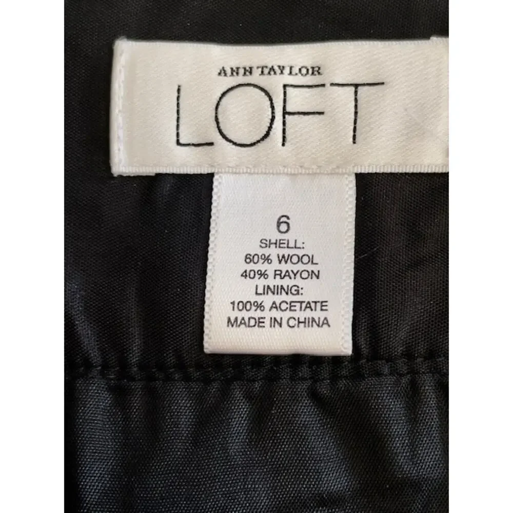 Ann Taylor LOFT 6 Wool Herringbone Pleated Mini Skirt Lined Dark Academia Preppy